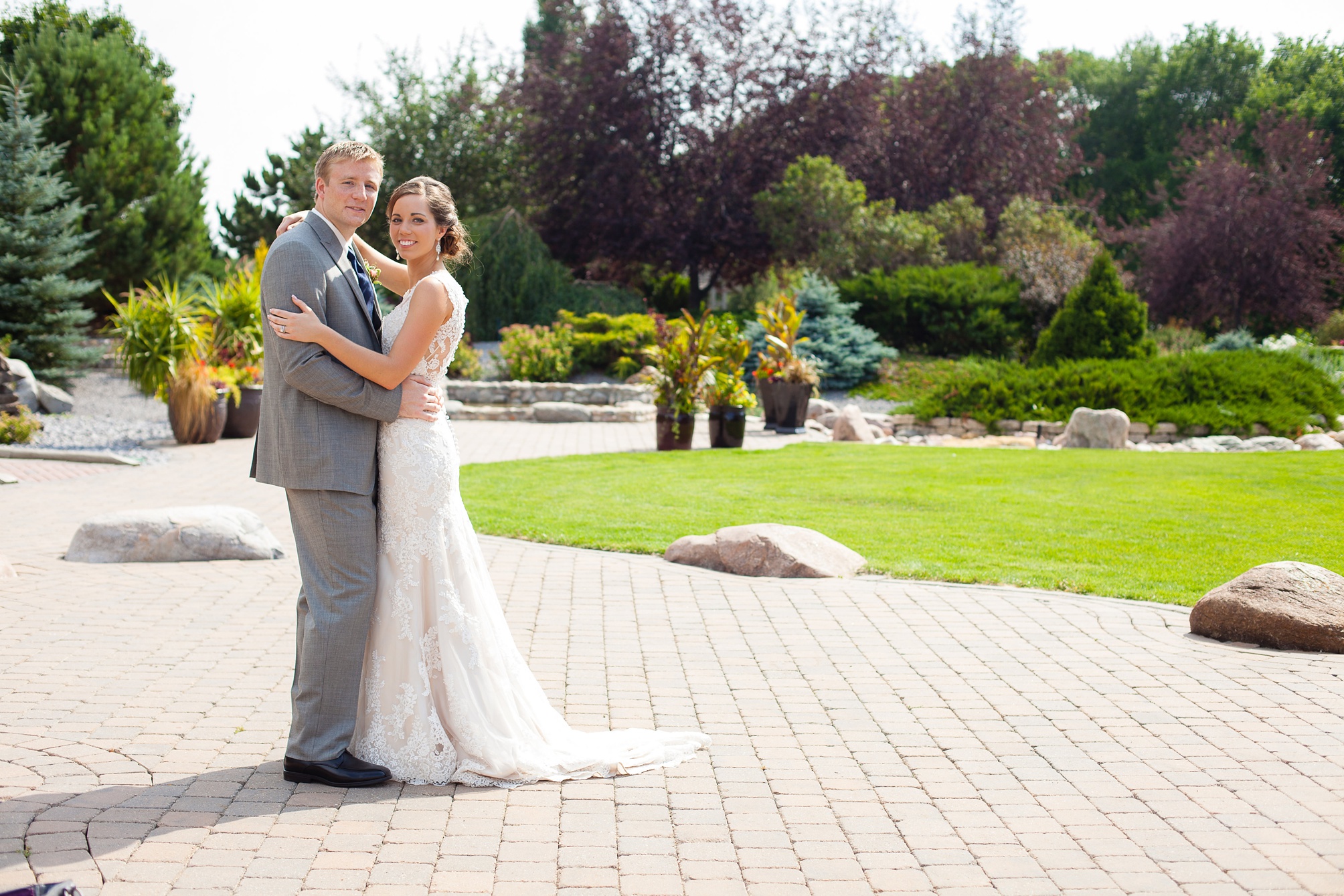 Ben and Lachelle's classy blush pink and navy blue outdoor summer wedding