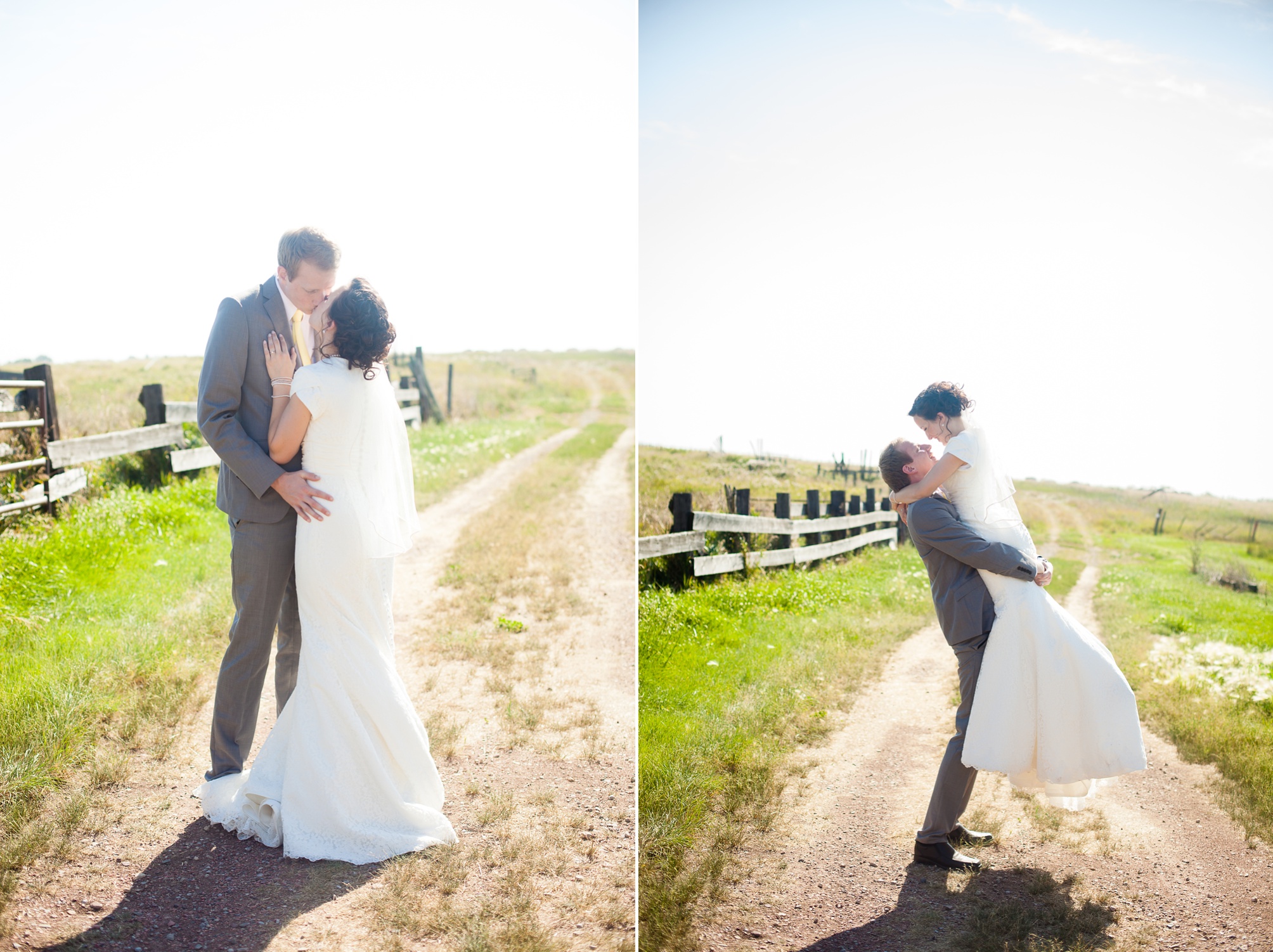 Nathan and Tannis' Cardston yellow and grey springtime Cardston temple wedding, by Kinsey Holt Photography