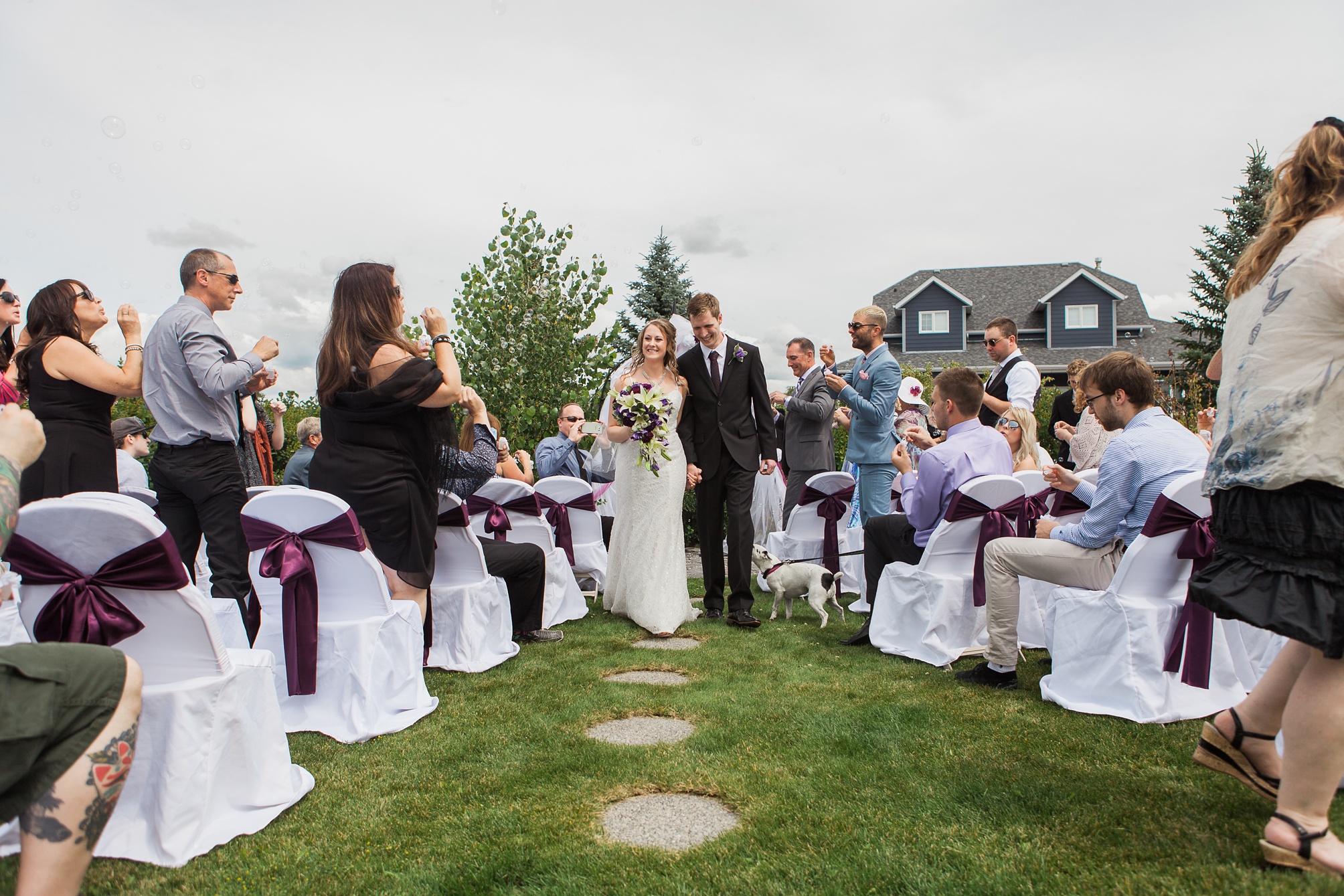 Purple and white Raymond Backyard Wedding by Kinsey Holt Photography