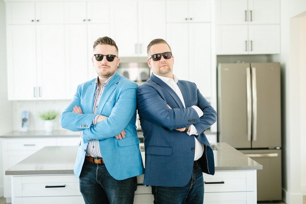 The benefits of brand photograph including showing your personality - two realtors in sunglasses.