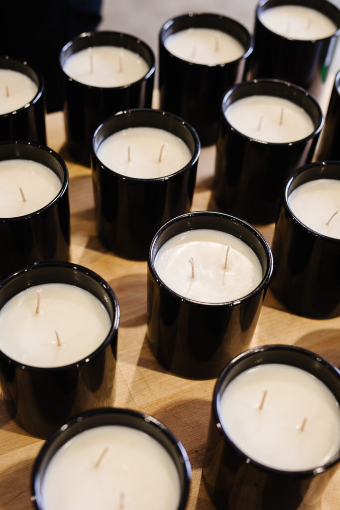 Table full of Ebony & Ivory candles