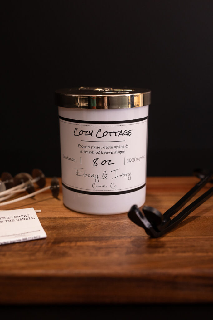 Cozy Cottage scented candle from Ebony & Ivory