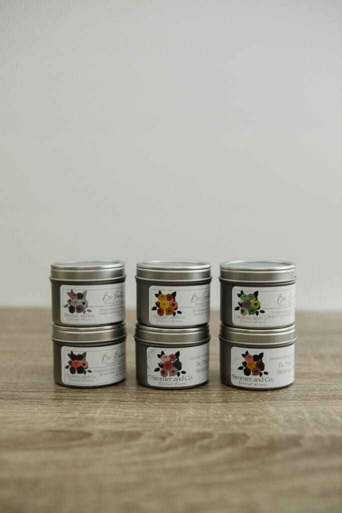 Simmer & Co Lethbridge product photos for wax melts with natural fragrance